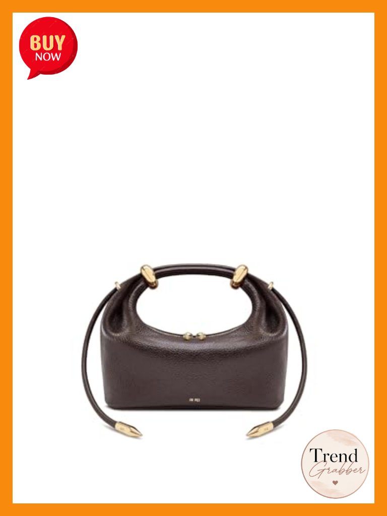 Vegan Leather Top Handle Bag With Gold Hardware, Detachable Crossbody Strap